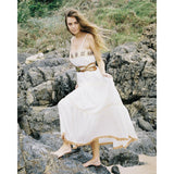 Embroidered Flower Elegant Strap Backless Dress