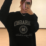 Diana Harvard Sweatshirt Jin Sheng Jin Wendy Li Longfu Zhang Ruonan Fleece-Lined Letter Print Sweater