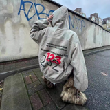 Rrr123 Hoodie Hand Painted Graffiti Retro Distressed Loose Hooded Sweater