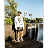 Rrr123 Shorts Drawstring Embroidered Mesh Breathable Workout Shorts