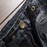 J Shaped Jeans Men's Stretch Fashion Pleated Slim Straight