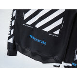 Off White Sweatshirts Long Sleeve round Neck Sweater Ow Autumn and Winter plus Size Loose Men's Clothing Striped Sweater for Men