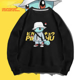 Men and Women Pokemon Pikachu Hoodie Pikachu round Neck Sweater