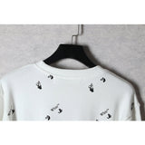 Off White Long Sleeve Round Neck Sweater Autumn And Winter Printed Pattern Crew Neck Pullover Sweatshirt