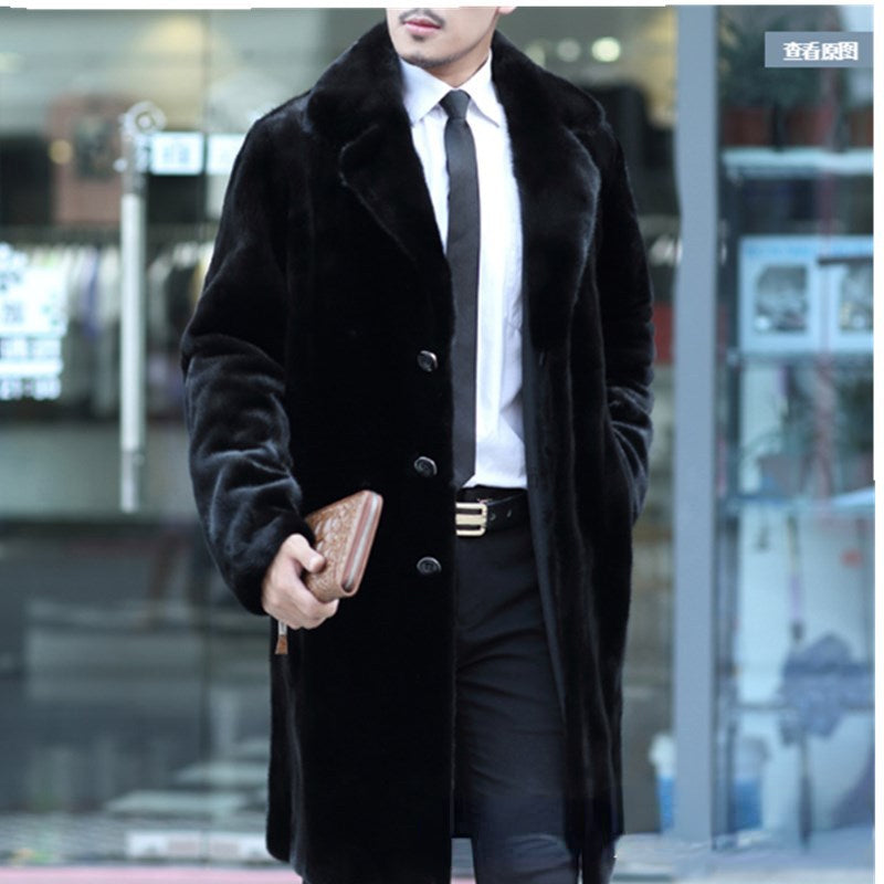Beaver Coat Men Autumn and Winter Coat Men's Thick Leather Coat Coat