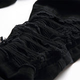J Shaped Jeans Beggar Men's Jeans Slim Straight Ripped Large Size Pleated