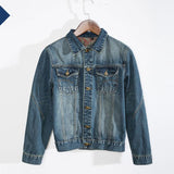 Cotton Solid Men's Denim Trucker Jacket Mens Spring Autumn Casual Slim Fit Bomber Jackets Men Jean Coat Men Outwear Male Cowboy Printed