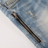 Amiri Jeans Casual Hip Hop Wash Splash-Ink Painted Slim Jeans Casual Fashionable 606