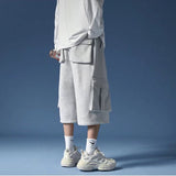 Summer Men Shorts Wide-Leg Workwear Cropped Pants