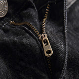J Shaped Jeans Black Ripped plus Size Denim Pants Men
