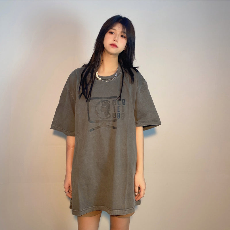 Cavempt CE Cave @ MPT C.E Retro TV Earth Print Men's and Women's Short-Sleeved T-shirt