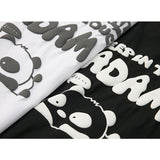 Men T Shirt Summer Casual Tops Men's Summer Retro Fashion Brand Street Cute Panda Puff Print Short Sleeve T-shirt