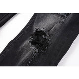 Amiri Jeans Casual Hip Hop Wash Splash-Ink Painted Slim Jeans Casual Fashionable 859