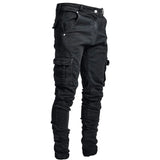 J Shaped Jeans Men's Jeans New Style Side Pocket Fashion Skinny Micro Elastic