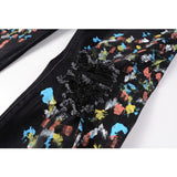 Amiri Jeans Casual Hip Hop Wash Splash-Ink Painted Slim Jeans Casual Fashionable 864