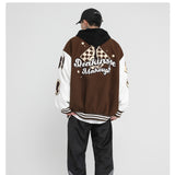 Blackair Jacket PU Leather Jacket Coat Loose Baseball Uniform