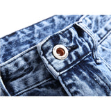 J Shaped Jeans Men's Ripped Denim Slim-Fit Straight Trousers