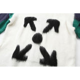 Off White Sweater Men's Fashion Arrow Color Matching Sweater Coat Owt