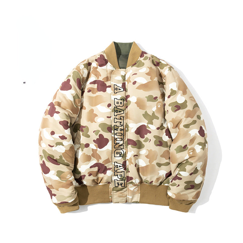 BAPE Varsity Jacket Shark Desert Camouflage Coat Jacket Coat
