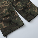 Military Style Camouflage Cargo Pants Men's plus Size Retro Sports Wide Leg Pants Street Fashion Ankle-Tied Trousers Men Pants