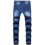 J Shaped Jeans New Men's Jeans Casual Slim Fit Ripped Ankle-Tied Jeans Fashion