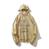 Slogan Graphic Hoodie Men's and Women's Letter Print Ripped off-Shoulder Hoodie
