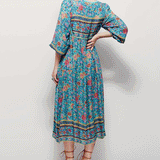 Beth Dutton Bohemian Dress Summer Spring Midi Dresses Printed Women's Long Dress