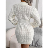 Nina Parker Dresses Casual Waist Tight Sheath Dress Woolen Skirt