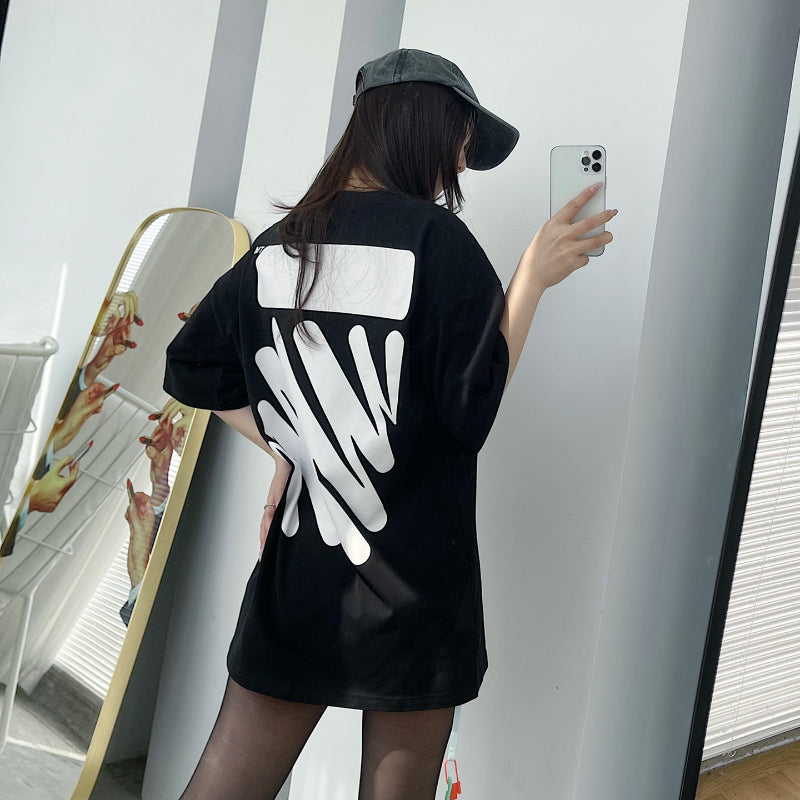 Off White T Shirts Wavy Zebra Stripes