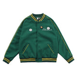 Blackair Jacket Blackair Embroidered Letters Retro Men's and Women's Baseball Jacket