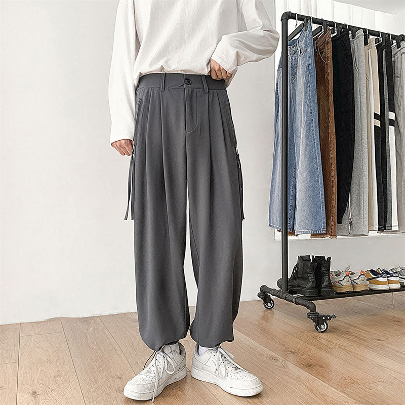 Men Suit Pants Loose-Fitting Casual Ankle-Banded Suit Pants