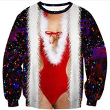 Black Christmas Sweater Vertical Stripes 3D Printed Sweater