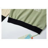 Off White Winter Fleece Sweatshirts Autumn and Winter Stitching Letter Crew Neck Pullover Knitted Sweater