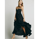 Women Dresses Sexy Cotton Backless Vacation Beach Dress