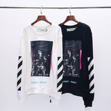 Off White Sweatshirts Long Sleeve Round Neck Neck Sweater Ow Large Size Loose Terry Round Neck Pullover