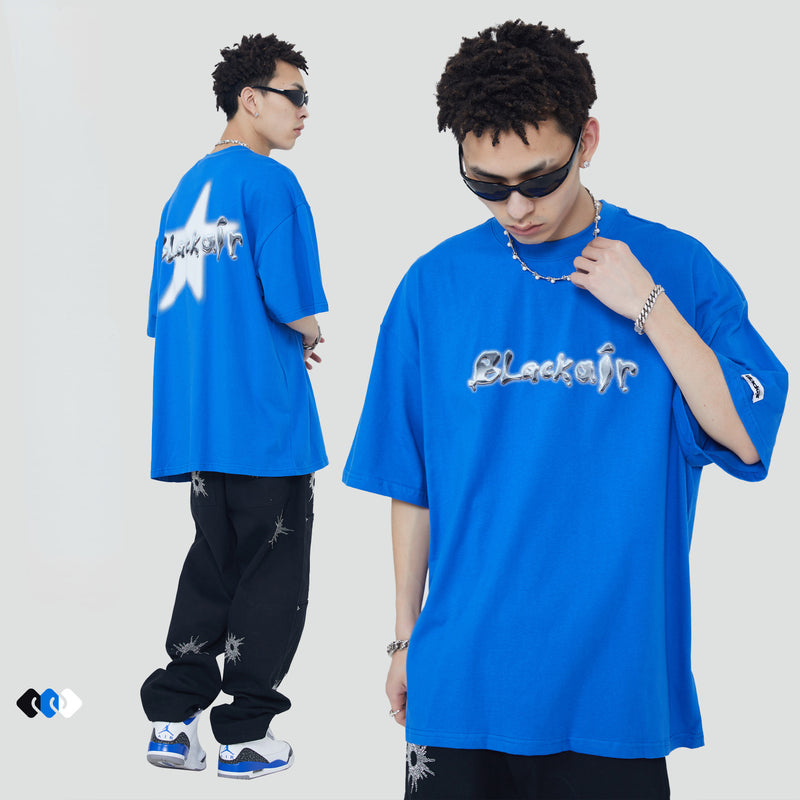 Blackair T Shirt Summer Short Sleeve Loose round Neck T-shirt