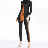 Burkini Swimwear Muslim Fashion Outfits Printed Tape Chest Pad Conservative Swimwear