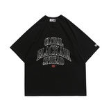 Blackair T Shirt Letter Print Short-Sleeve Men's Loose round Neck Cotton T-shirt