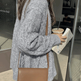 Beth Dutton Outfits Lapel Cable-Knit Sweater Coat Women's Autumn and Winter Loose Long Sleeves Outerwear Knitted Cardigan