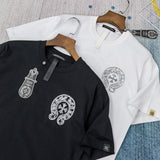 CHH Chrome Heart T Shirt Spring and Summer Hand Painted Graffiti Luminous Printed round Neck Short Sleeve T-shirt for Men and Women