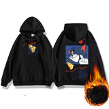 Tom And Jerry Hoodie Spring Fleece-Lined Loose Hooded Top