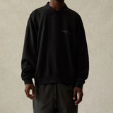 Essentials Polo Shirt Foot of God Double Line Polo Terry Lapel Loose Sweater