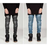 J Shaped Jeans New Men's Jeans 3D Cutting Slim Elastic Skinny Pants Motorcycle