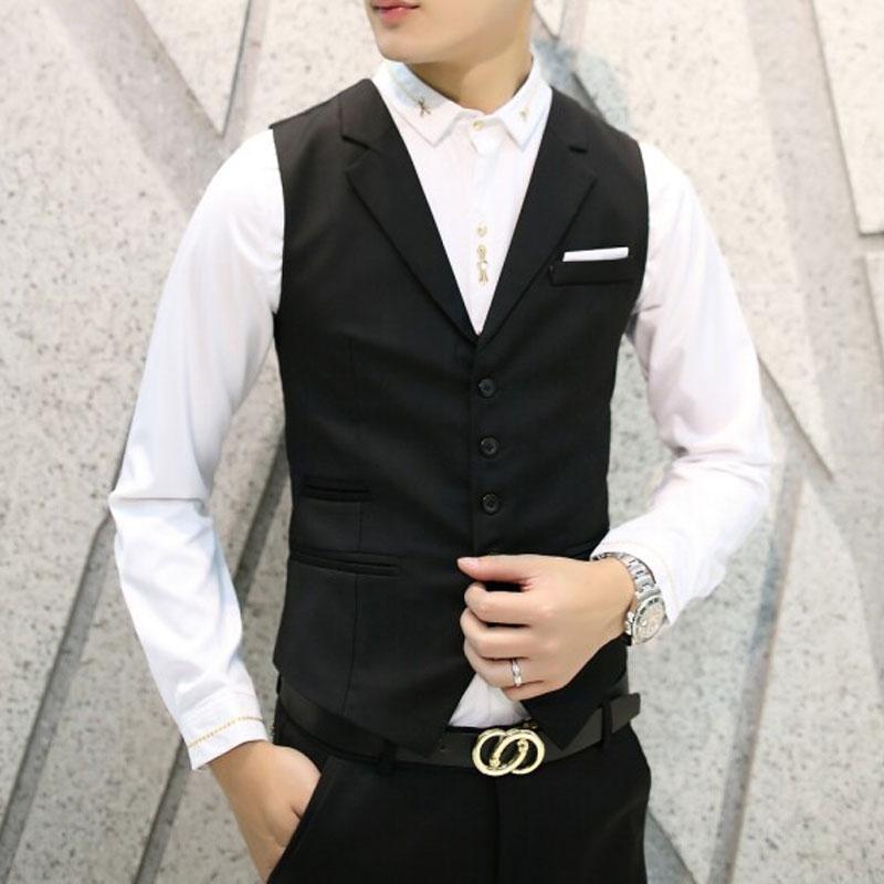 Tuxedo Vests Men Suit Vest Men's Fashion Men's Suit Collar Vest Man Slim Lapel Vest Men's Vest