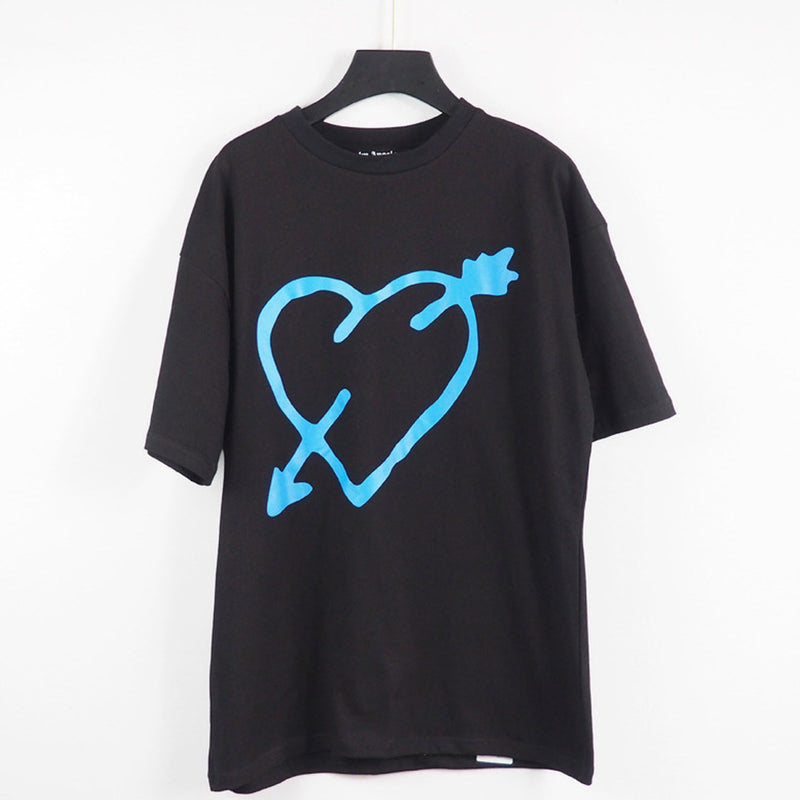 Palm Angels Love Arrow Print Men's and Women's Short Sleeve Casual Loose