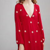 Women Dresses Embroidered Vacation Style Loose Dress