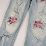 Amiri Jeans Casual Hip Hop Wash Splash-Ink Painted Slim Jeans Casual Fashionable 6589