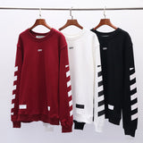 Off White Sweatshirts Long Sleeve round Neck Sweater Autumn and Winter round Neck Pullover Base Long Sleeve All-Matching