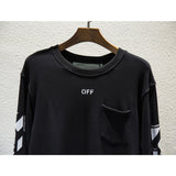 Off White Sweatshirts Long Sleeve round Neck Sweater Ow Autumn and Winter plus Size Loose Men's Clothing Striped Sweater for Men