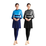 Burkini Muslim Swimwear Solid Color Four-Piece Fashion Conservative Swimsuit for Women